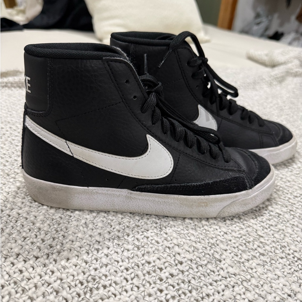 Nike Black High-Top Sneakers with White Swoosh